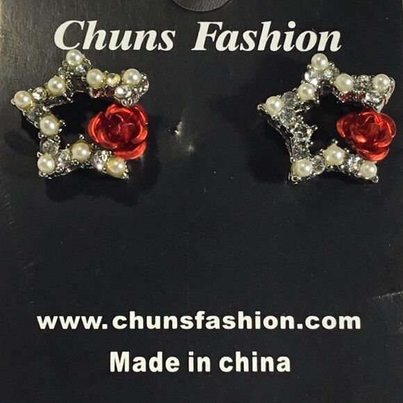 Starlight Rose Stud Earrings (UC3) - Picture 1 of 5